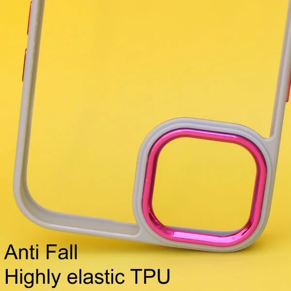 Purple Metal Safe Transparent Case for Apple iphone 13 - Image 2