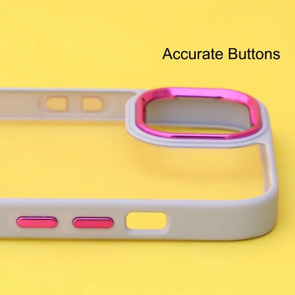 Purple Metal Safe Transparent Case for Apple iphone 13 - Image 3