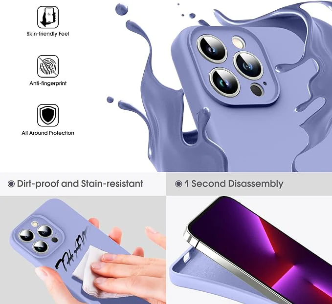 Purple Original Camera Safe Silicone case for Apple iphone 13 Pro Max - Image 2