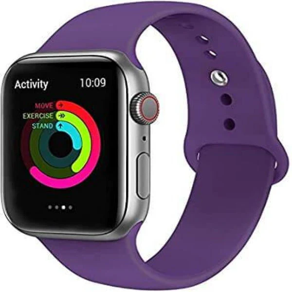 Purple Plain Silicone Strap For Watch Series 1 (42mm/44mm/45mm/46mm/49mm) - Image 4