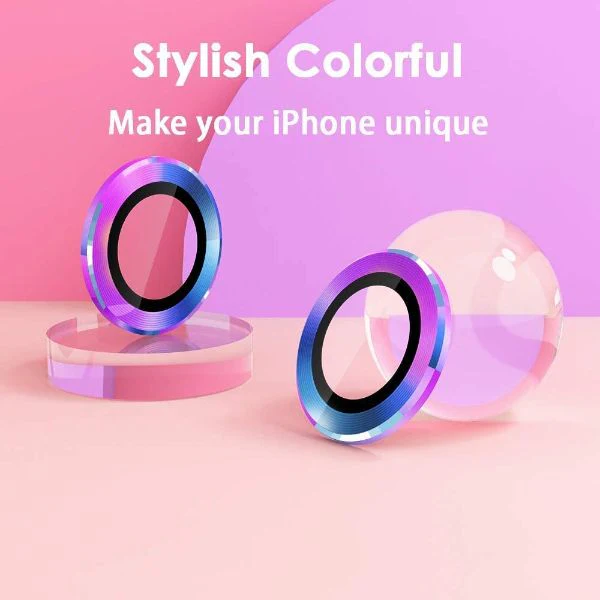 Rainbow Metallic camera ring lens guard for Apple iphone 11 - Image 2