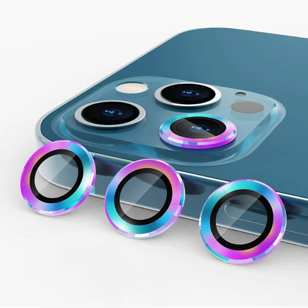 Rainbow Metallic camera ring lens guard for Apple iphone 12 Pro
