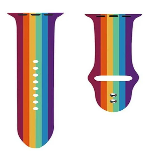 Rainbow Plain Silicone Strap For Apple Watch Series 7 (38mm/40mm/41mm) - Image 3
