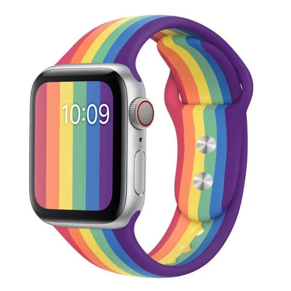 Rainbow Plain Silicone Strap For Apple Watch Series 8 (38mm/40mm/41mm) - Image 4