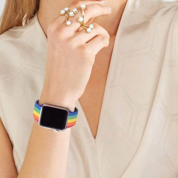 Rainbow Plain Silicone Strap For Apple Watch Series 8 (38mm/40mm/41mm) - Image 5