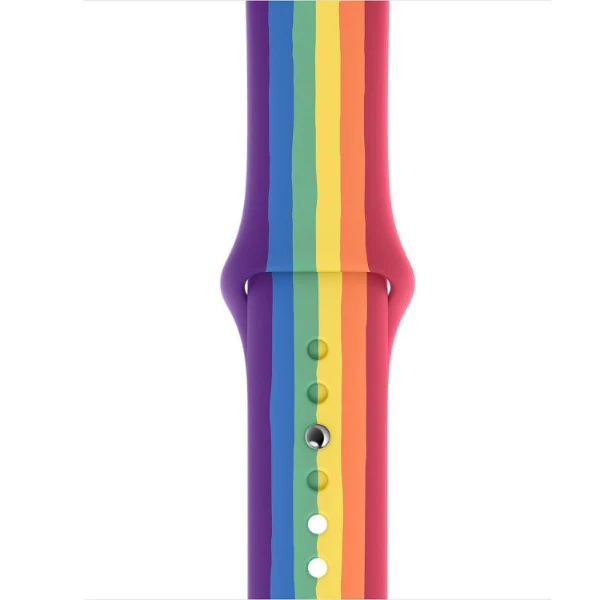 Rainbow Plain Silicone Strap For Apple Watch Series SE GEN 2 (38mm/40mm/41mm) - Image 2