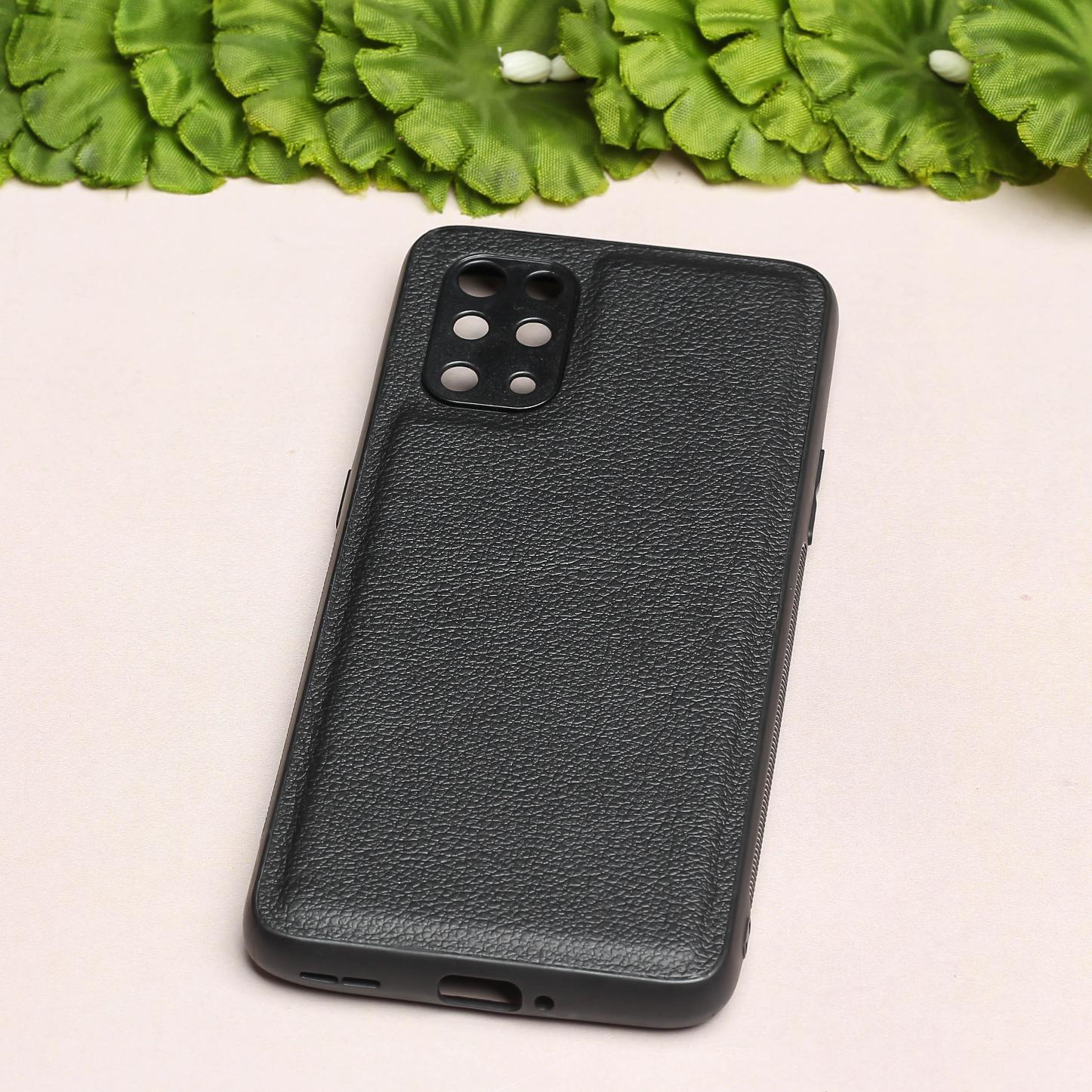 Raised Edges Black Leather Case for Oneplus 9r - Image 2