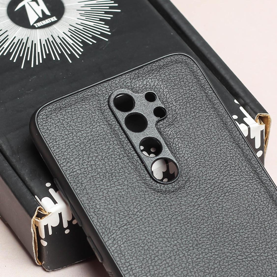 Raised Edges Black Leather Case for Redmi Note 8 Pro - Image 4