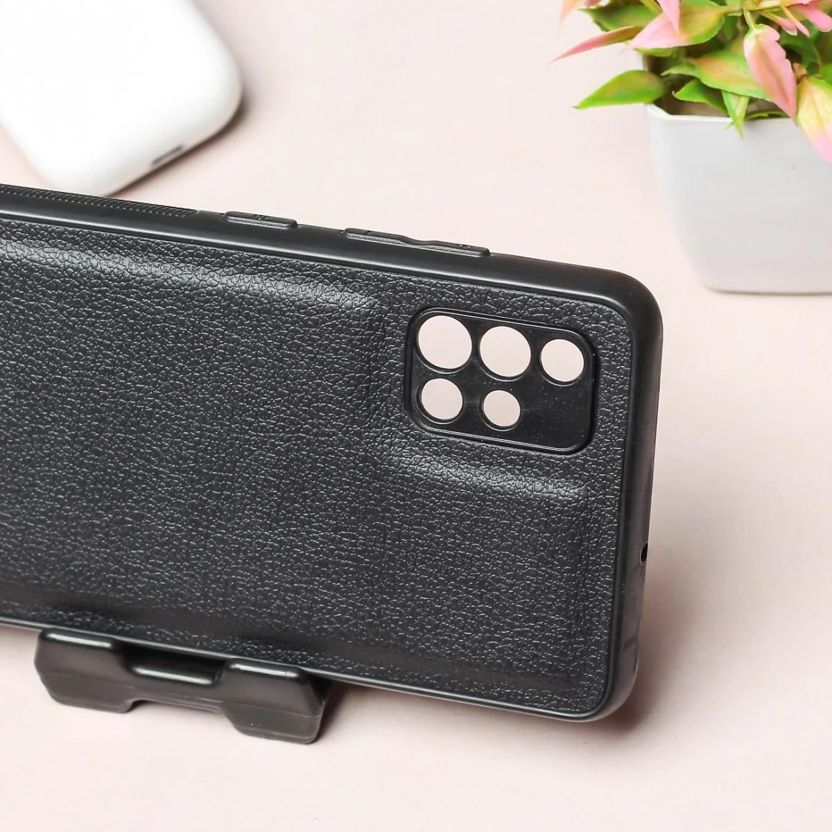 Raised Edges Black Leather Case for Samsung A51 - Image 3