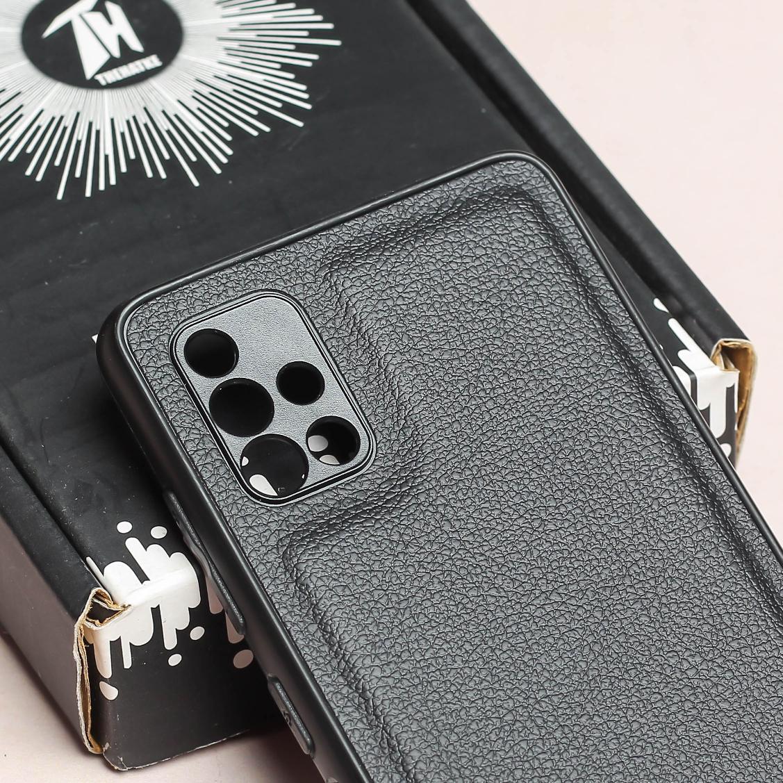 Raised Edges Black Leather Case for Samsung A51 - Image 4