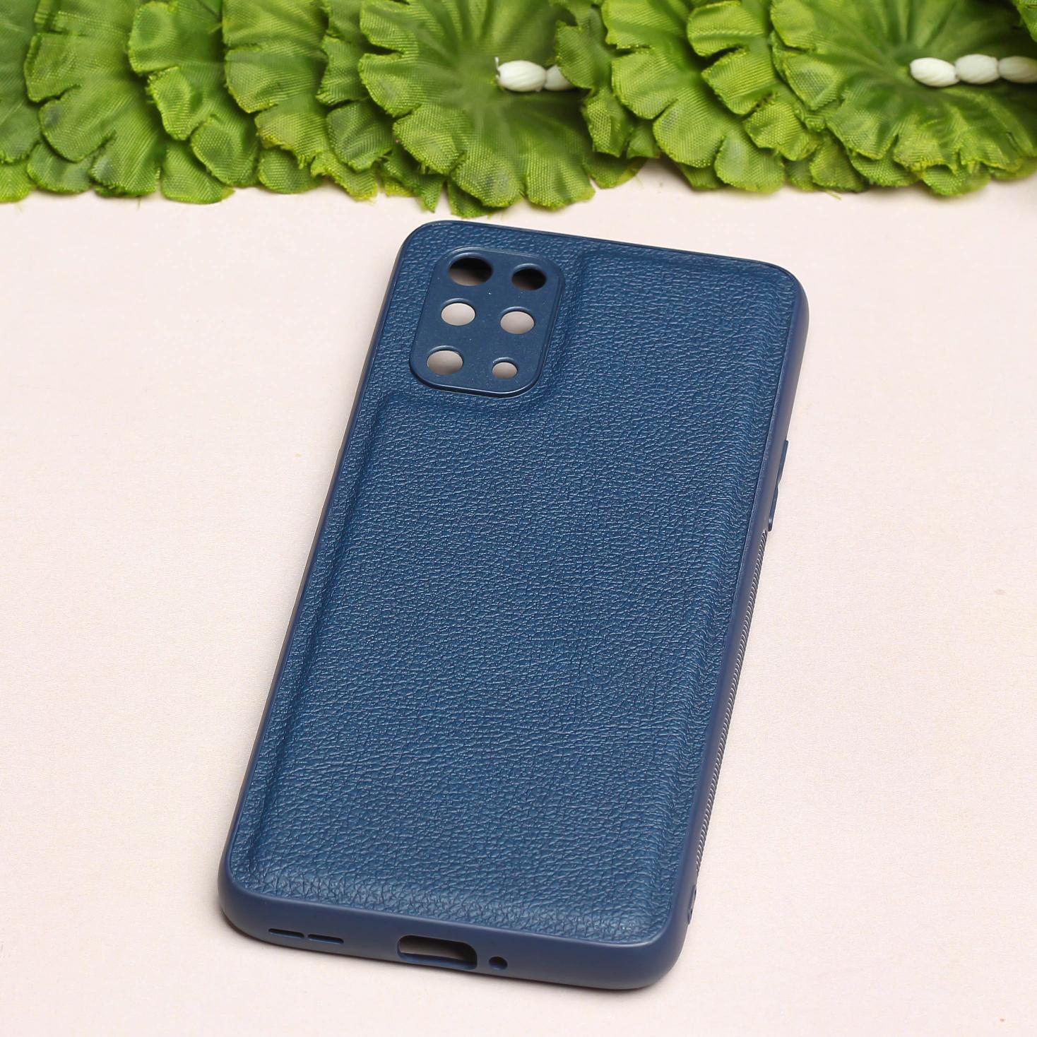 Raised Edges Blue Leather Case for Oneplus 8t - Image 2