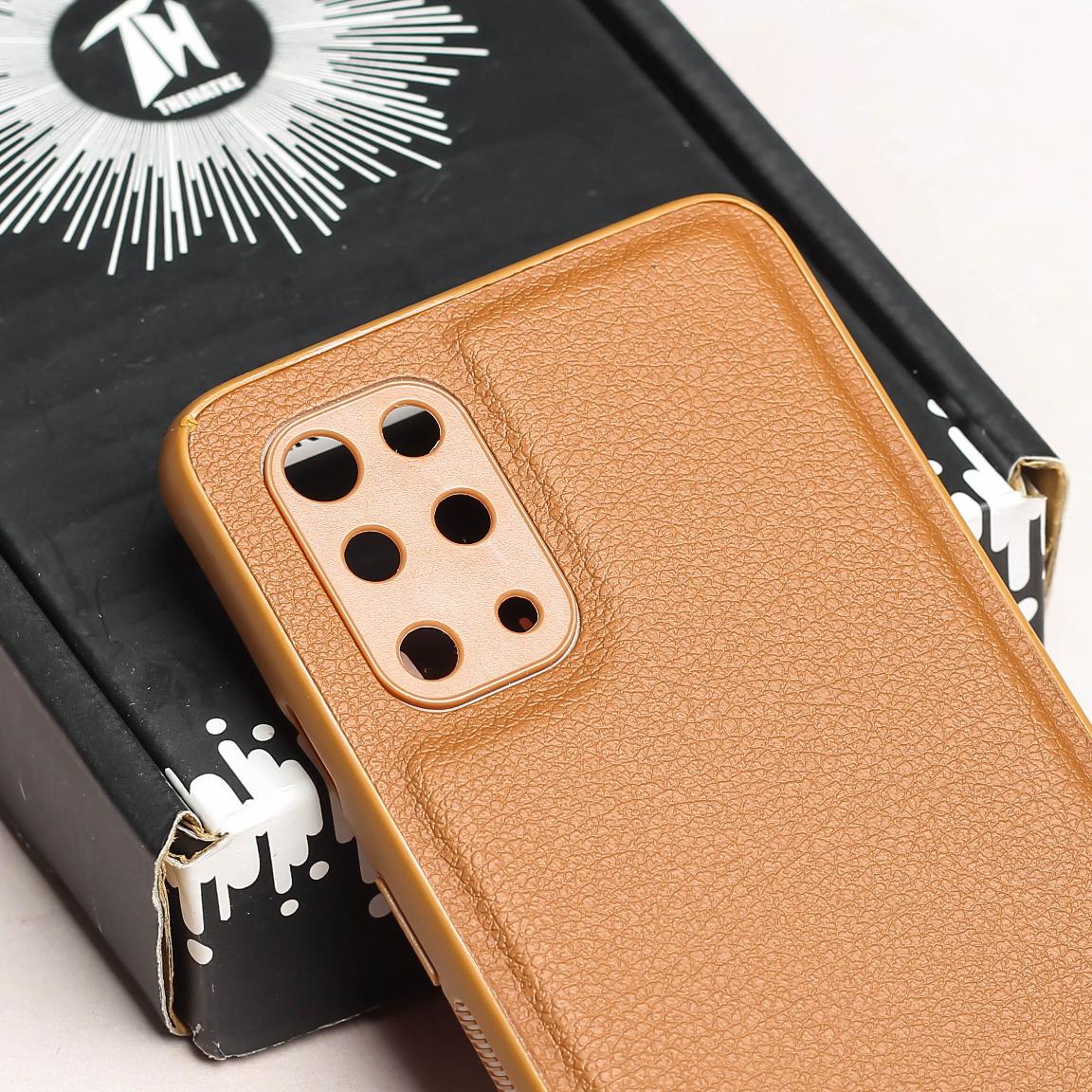 Raised Edges Brown Leather Case for Oneplus 8t - Image 4
