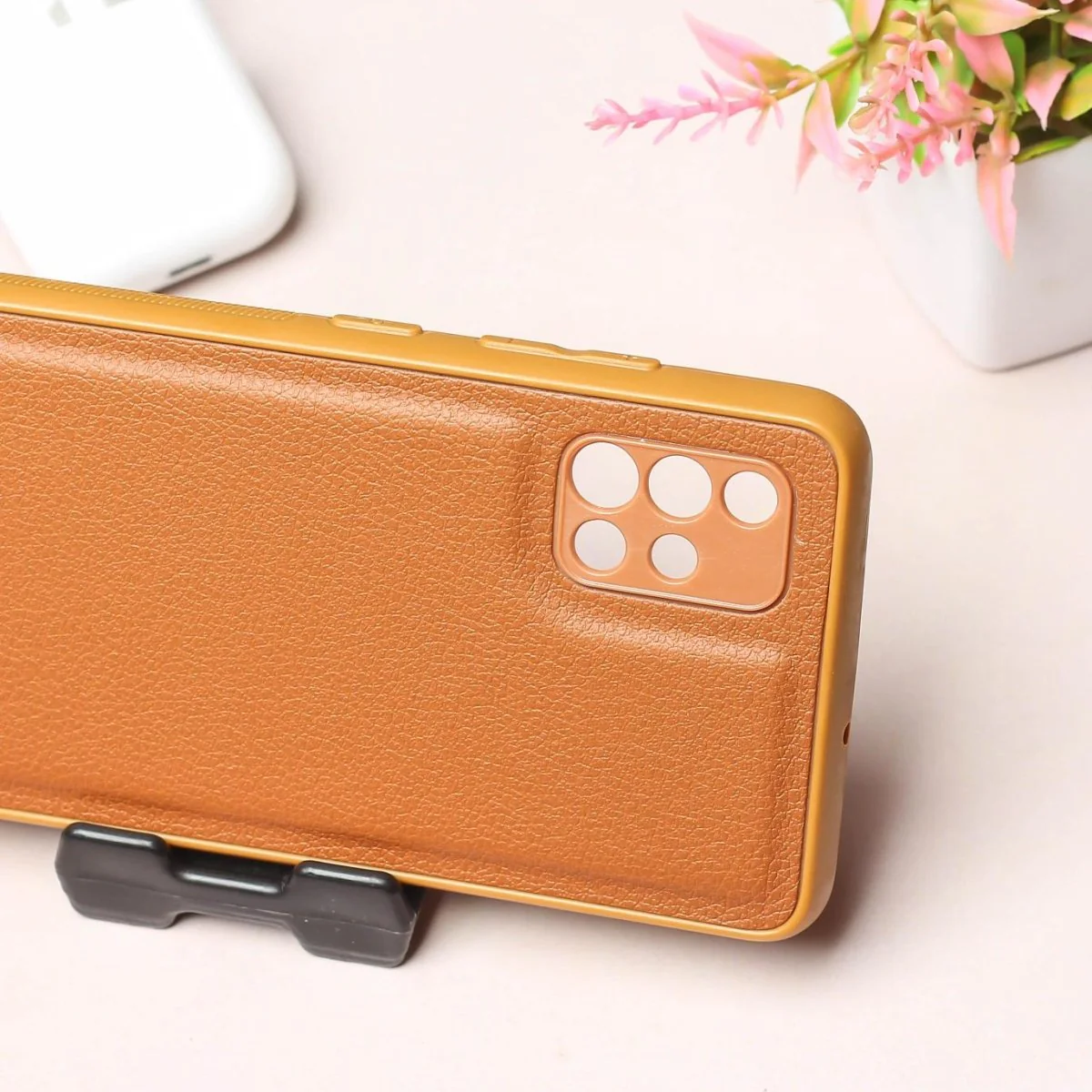 Raised Edges Brown Leather Case for Samsung A51 - Image 3