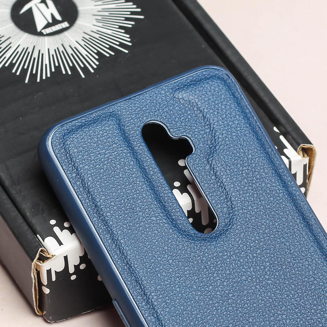 Raised Edges Dark Blue Leather Case for Oppo Reno 2F - Image 4
