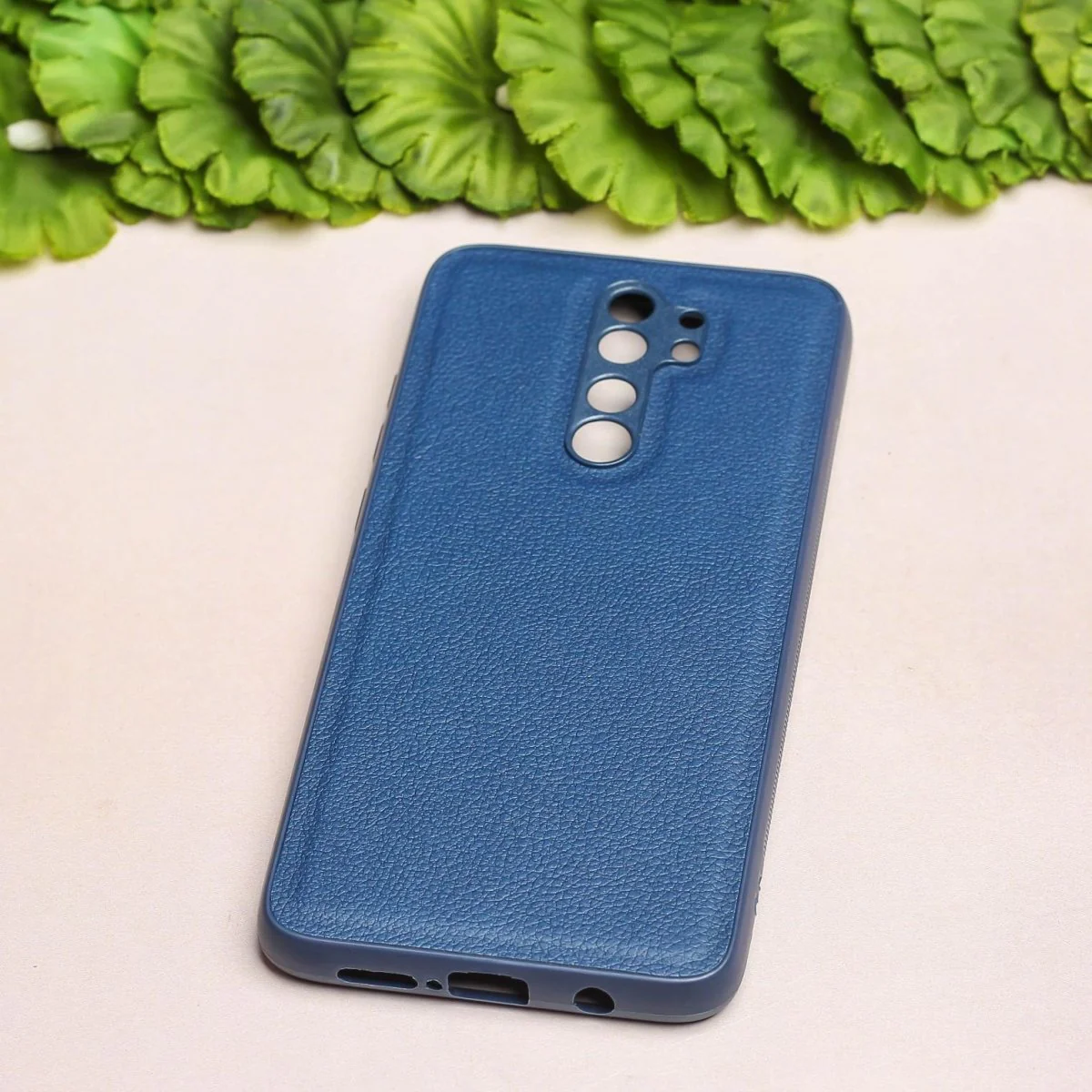 Raised Edges Dark Blue Leather Case for Redmi Note 8 Pro - Image 2