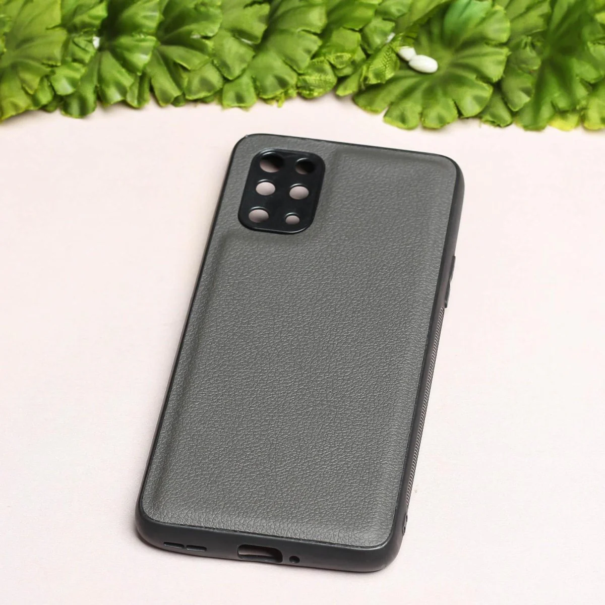 Raised Edges Grey Leather Case for Oneplus 8t - Image 2