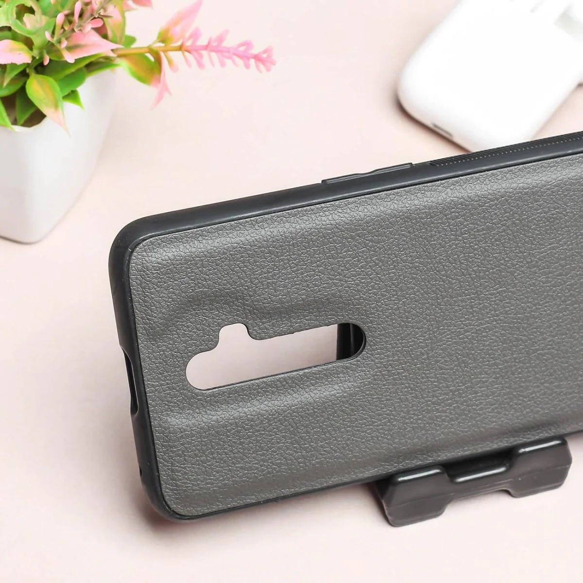 Raised Edges Grey Leather Case for Oppo Reno 2z - Image 3