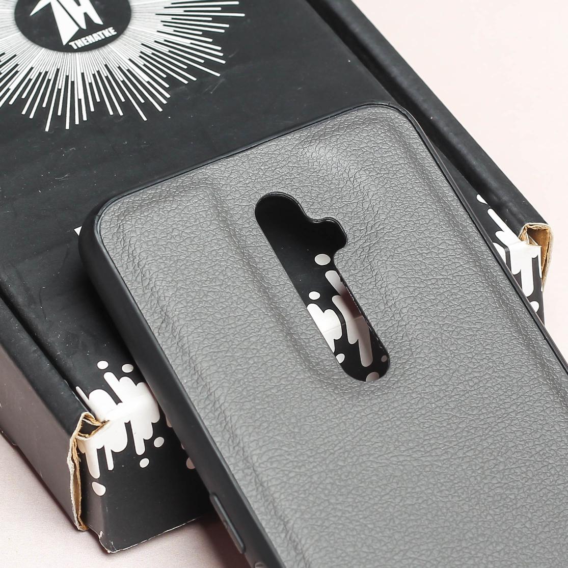 Raised Edges Grey Leather Case for Oppo Reno 2z - Image 4