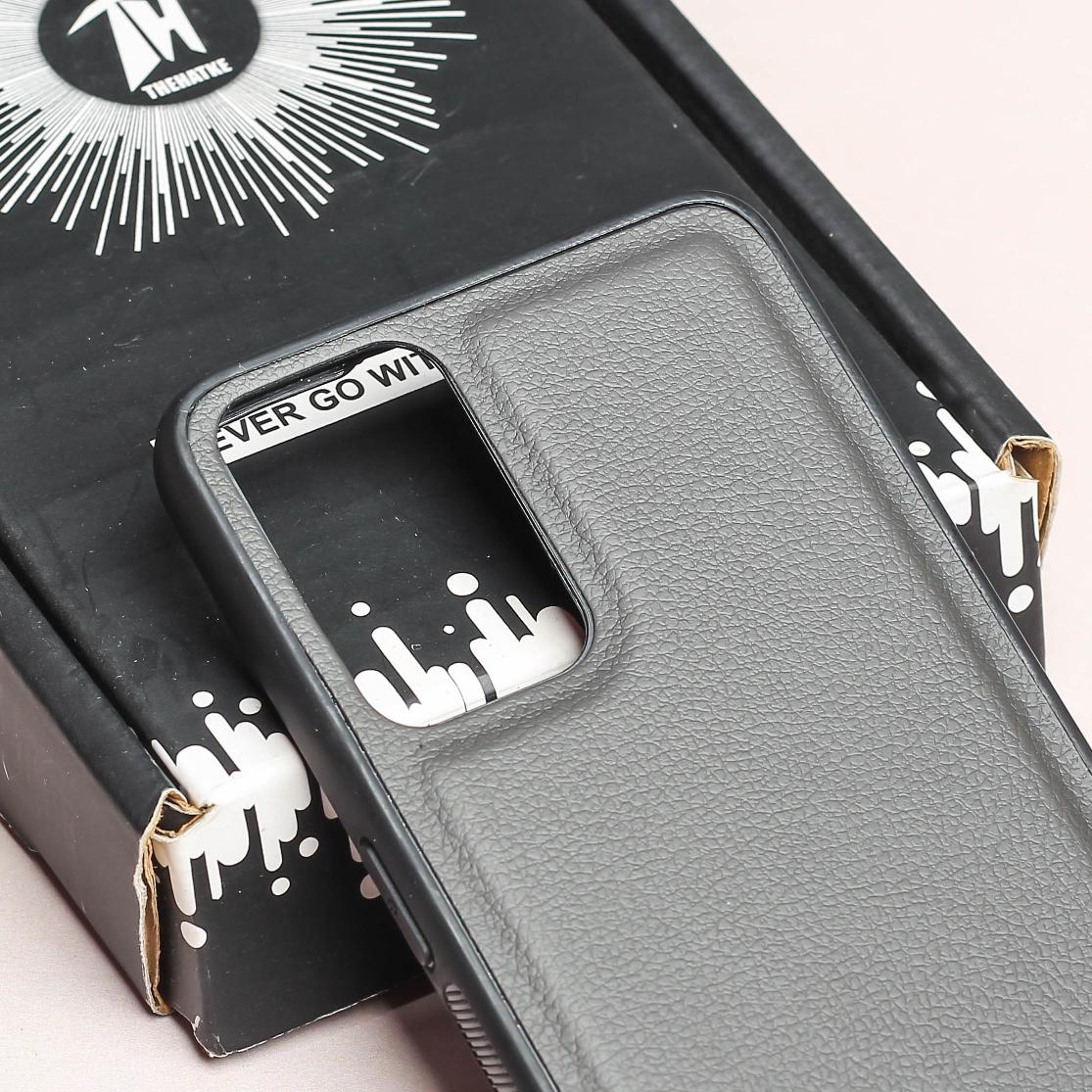 Raised Edges Grey Leather Case for Oppo Reno 6 - Image 4
