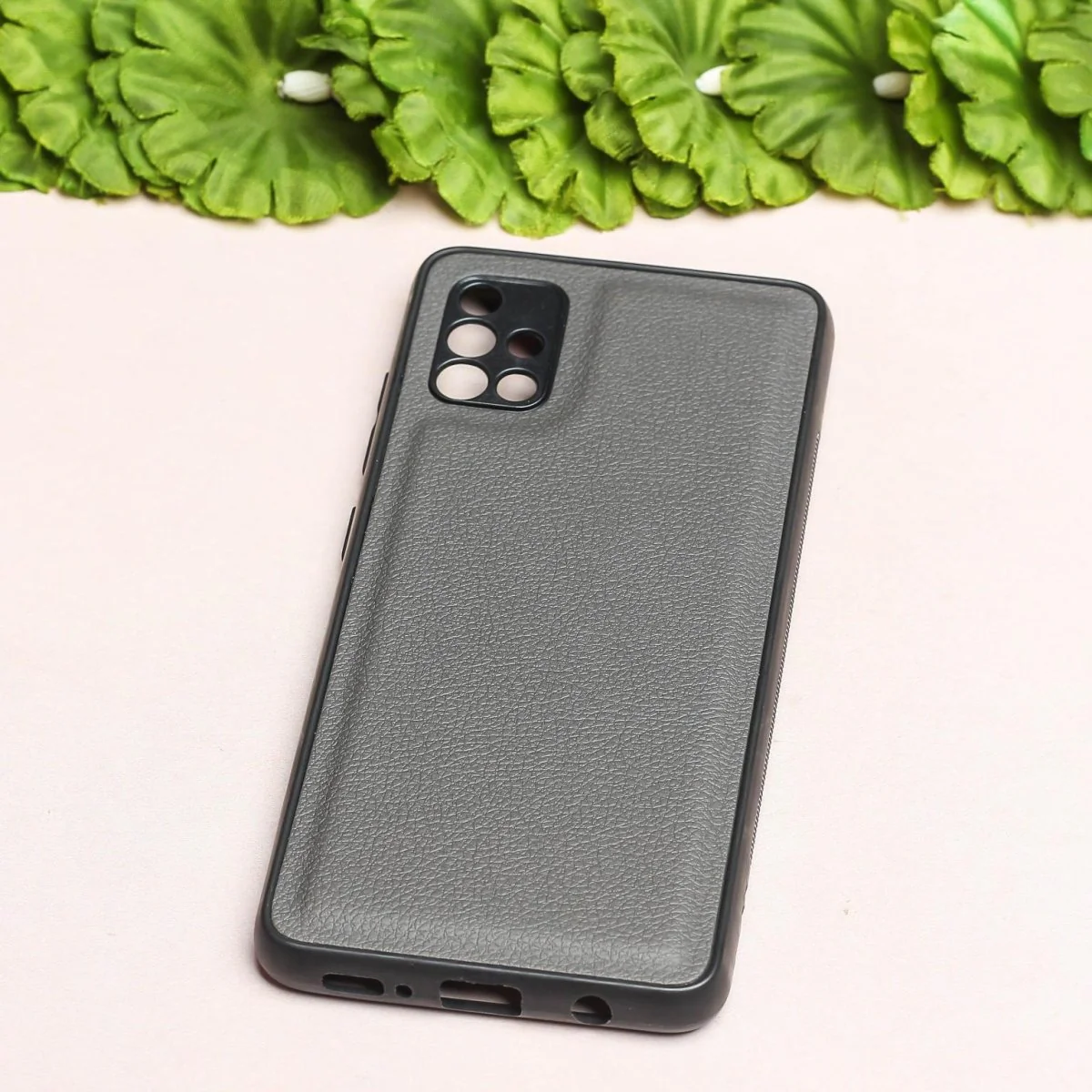 Raised Edges Grey Leather Case for Samsung A51 - Image 2