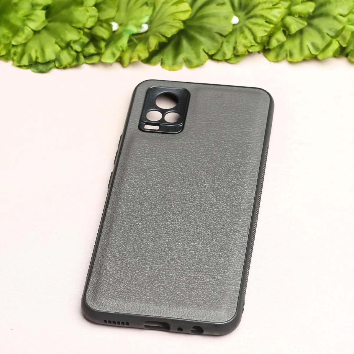 Raised Edges Grey Leather Case for Vivo V20 - Image 2