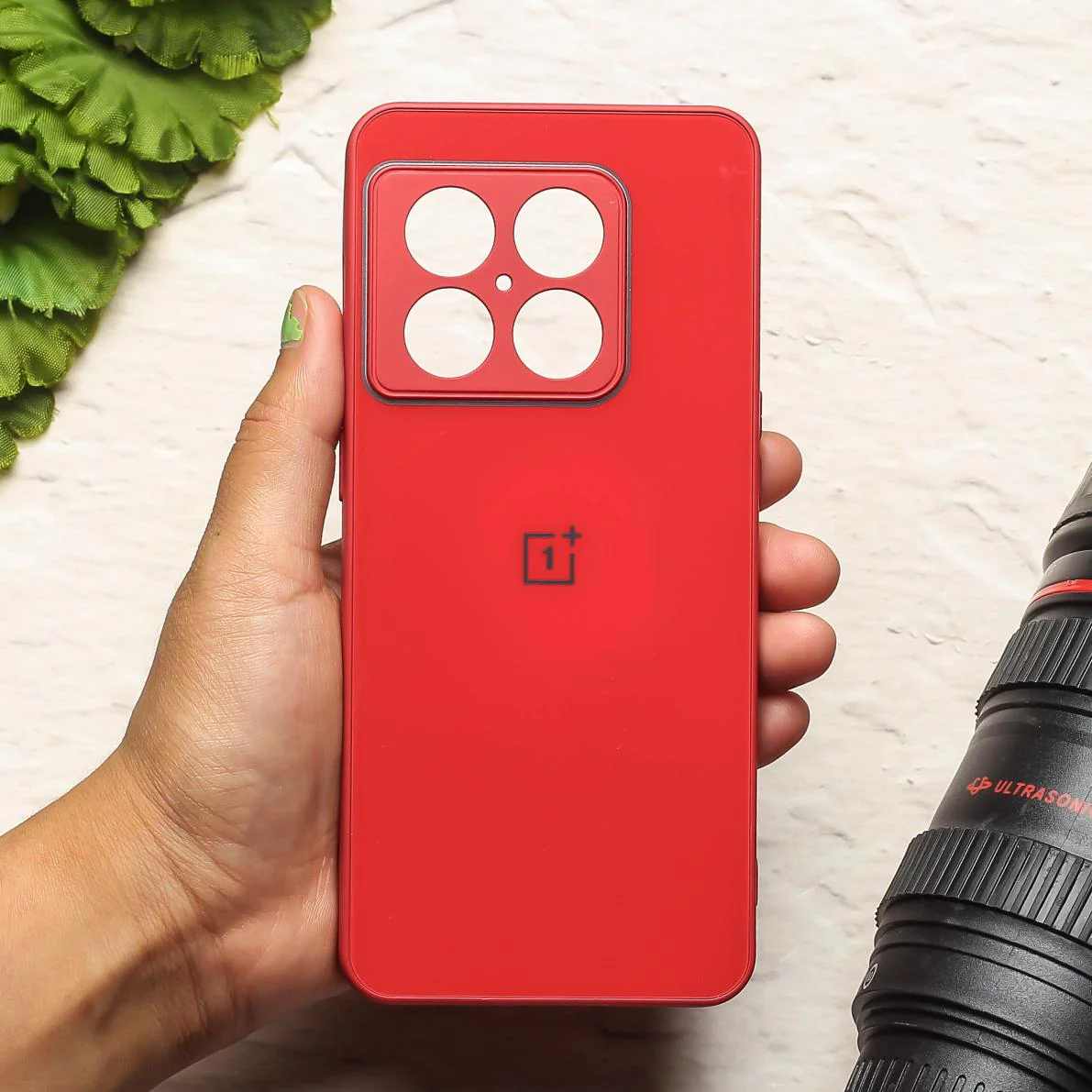 Red camera Safe mirror case for Oneplus 10 Pro