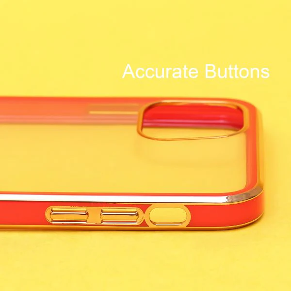 Red Electroplated Transparent Case for Apple iphone 11 - Image 3