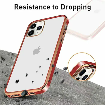 Red Electroplated Transparent Case for Apple iphone 11 Pro