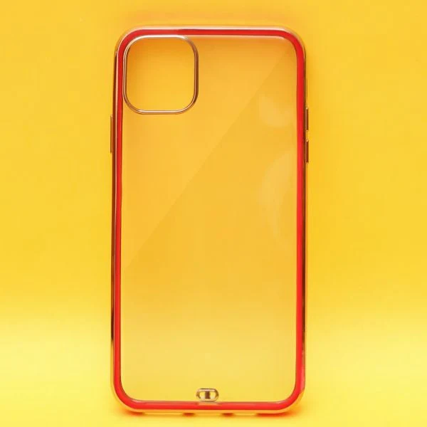 Red Electroplated Transparent Case for Apple iphone 12