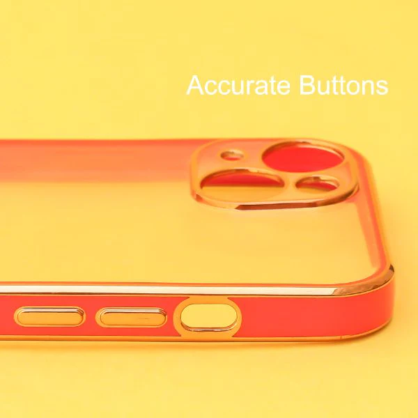 Red Electroplated Transparent Case for Apple iphone 13 - Image 3
