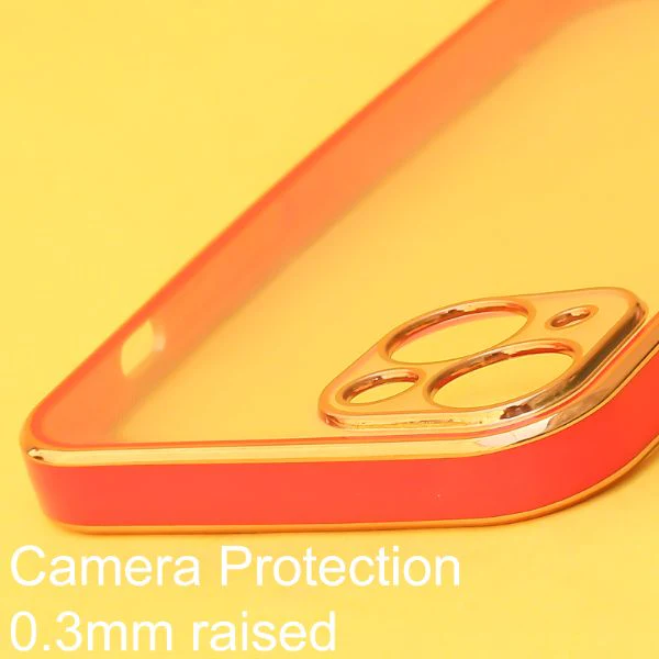 Red Electroplated Transparent Case for Apple iphone 13 - Image 4