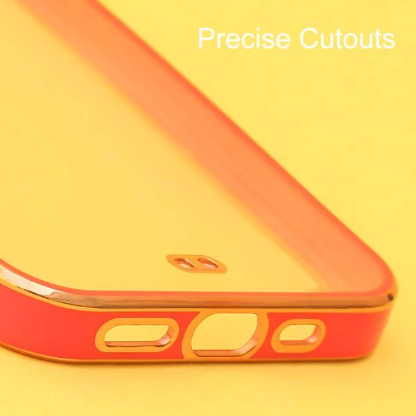 Red Electroplated Transparent Case for Apple iphone 13 - Image 5