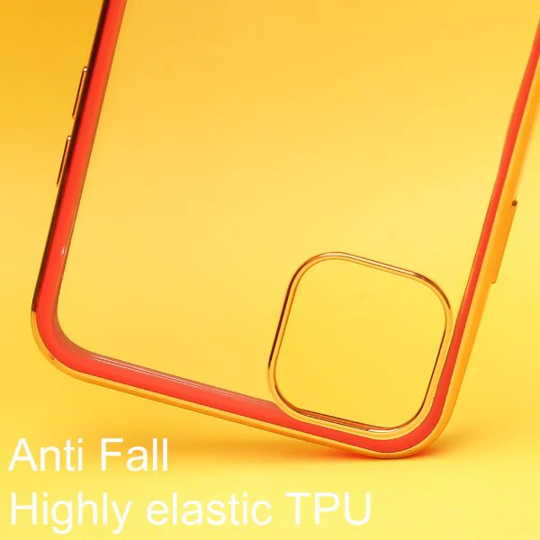 Red Electroplated Transparent Case for Apple iphone 13 Pro Max - Image 3