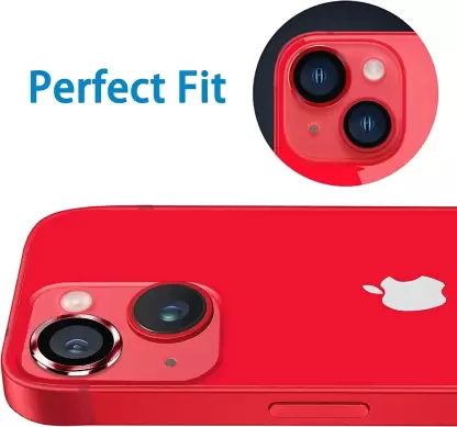 Red Metallic camera ring lens guard for Apple iphone 14 Plus - Image 2
