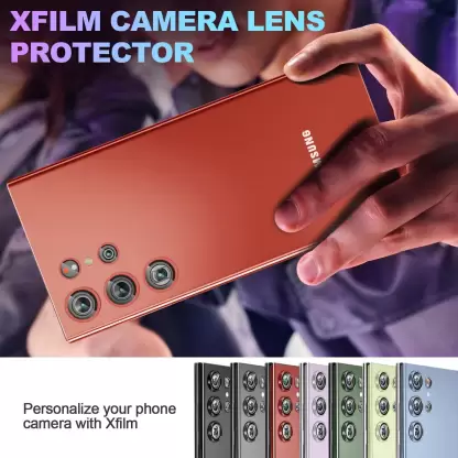 Red  Metallic camera ring lens guard for Samsung S22 Ultra - Image 2