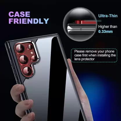 Red Metallic camera ring lens guard for Samsung S23 Ultra - Image 3