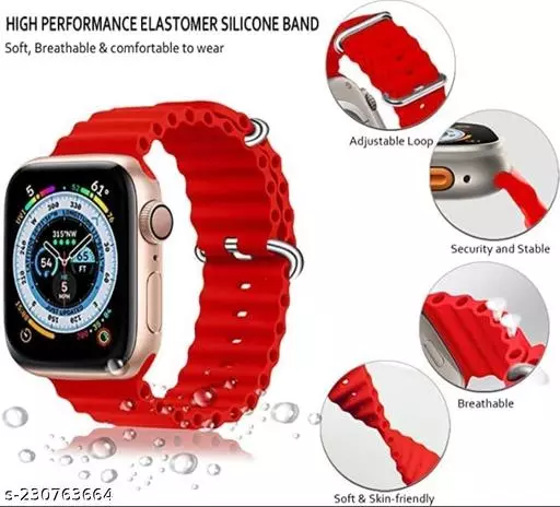 Red Ocean Loop Watch Strap For apple For Apple Watch SERIES 6 (42mm/44mm/45mm/46mm/49mm) - Image 3