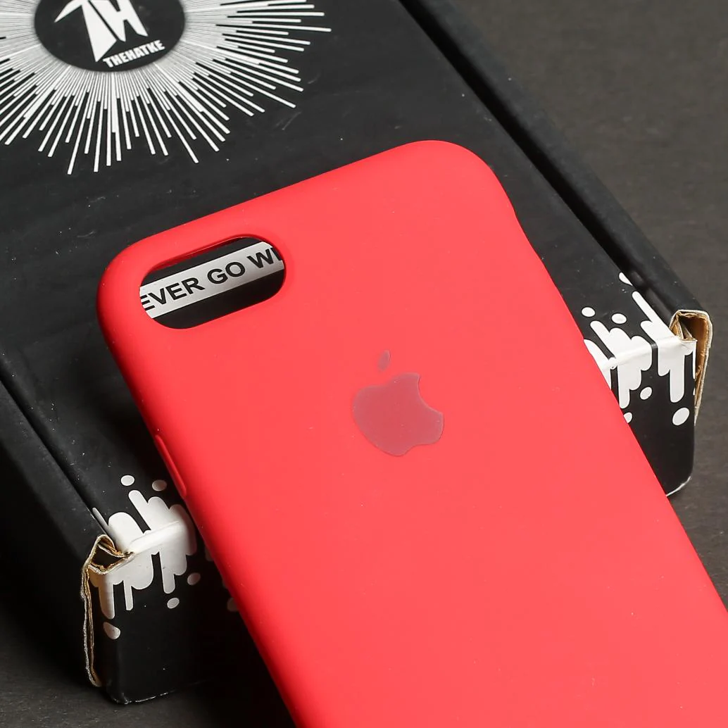 Red Original Silicone case for Apple iphone 8 - Image 4