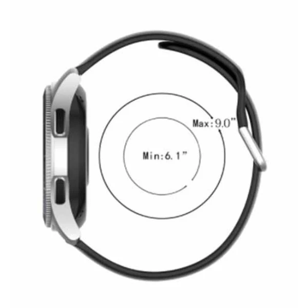 Red Plain Silicone Strap With Stainless steel Buckle For Smart Watch (20mm) - Image 4