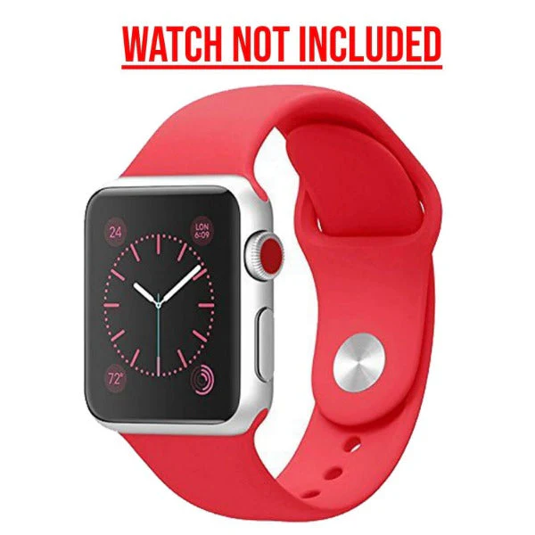 Red Plain Silicone Strap For Apple Watch Series 2 (38mm/40mm/41mm) - Image 5