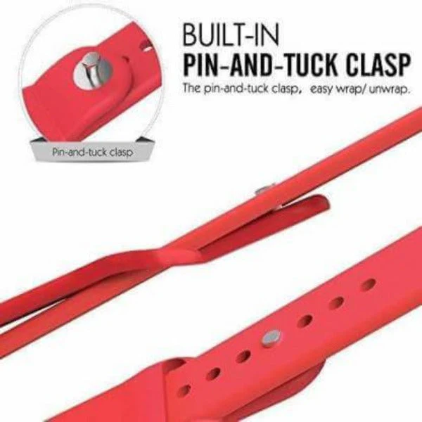 Red Plain Silicone Strap For Apple Watch Series 8 (38mm/40mm/41mm) - Image 3