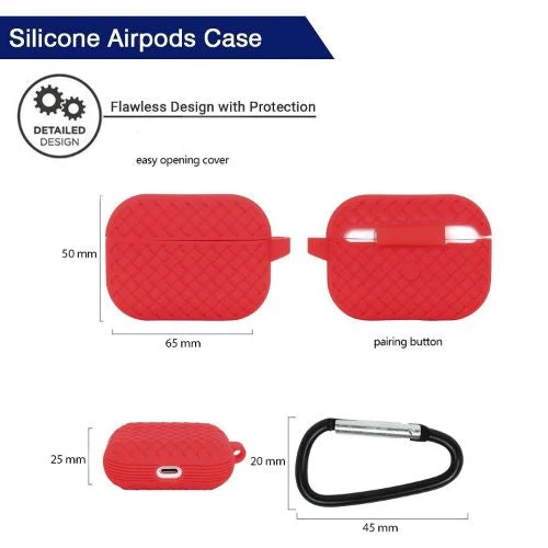 Red Stylish Silicone Case For Apple Airpods 3 - Image 5
