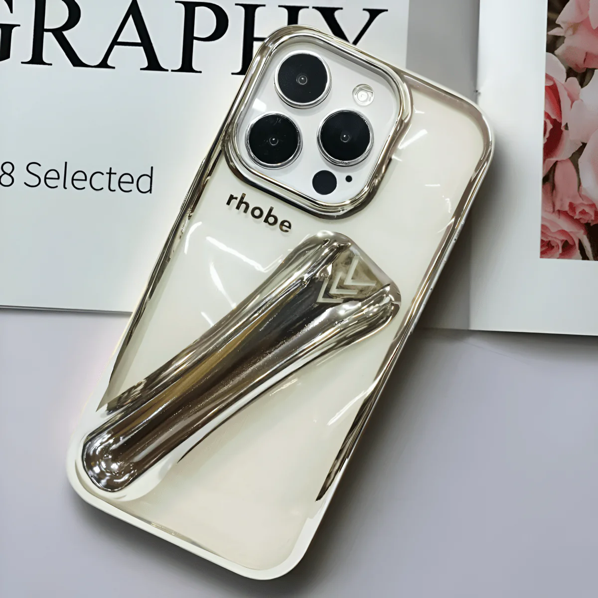 Rhobe Silver Silicone Case for Apple Iphone 16 Pro Max - Image 5