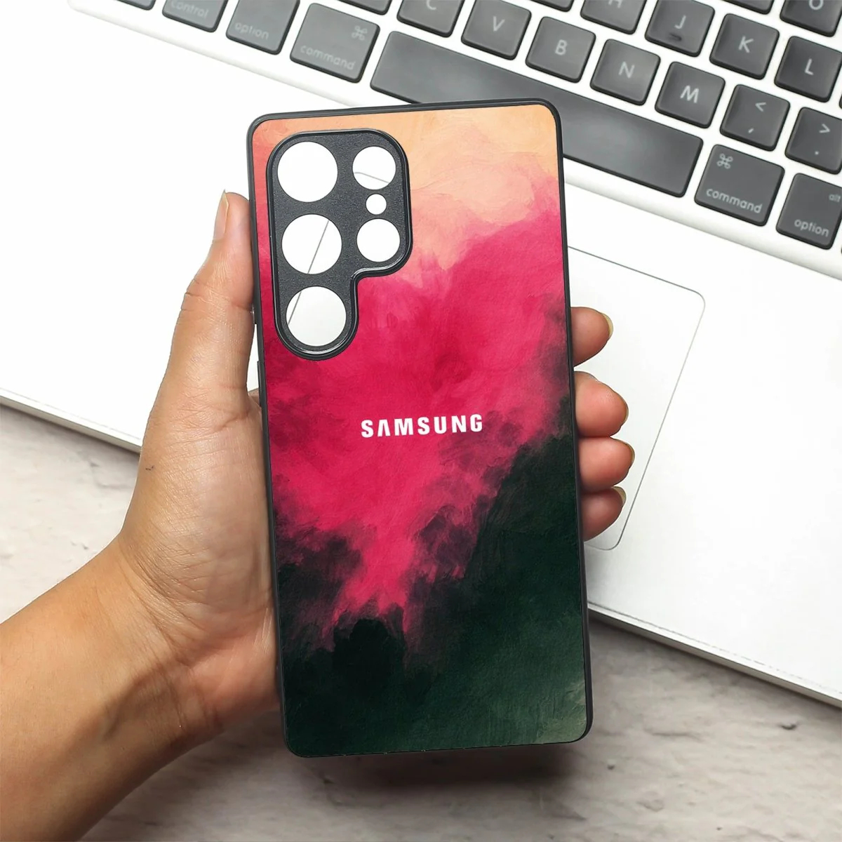 Roseate oil Paint (MB) silicone Case for Samsung S25 Ultra