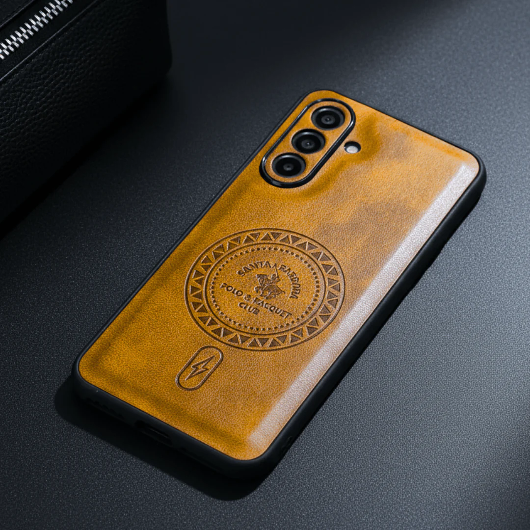Santa Crest Yellow Leather Case for Samsung A17