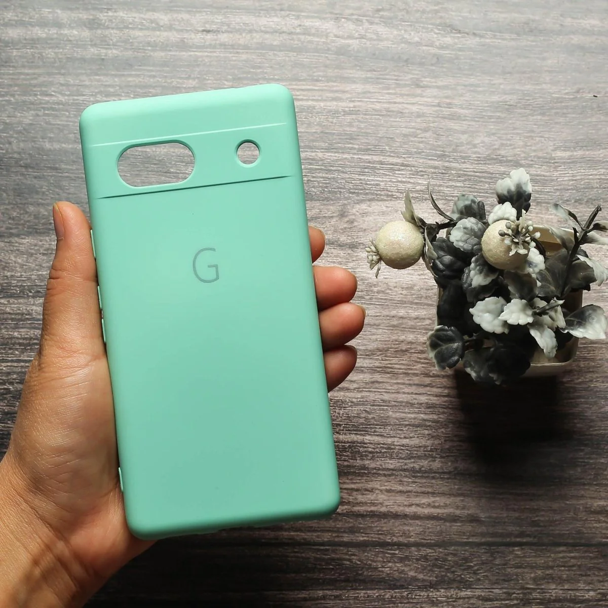 Light Blue Camera Original Silicone case for Google Pixel 7a - Image 2