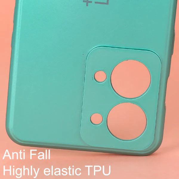 Dark Green Metallic Finish Silicone Case for Oneplus Nord 2T - Image 2
