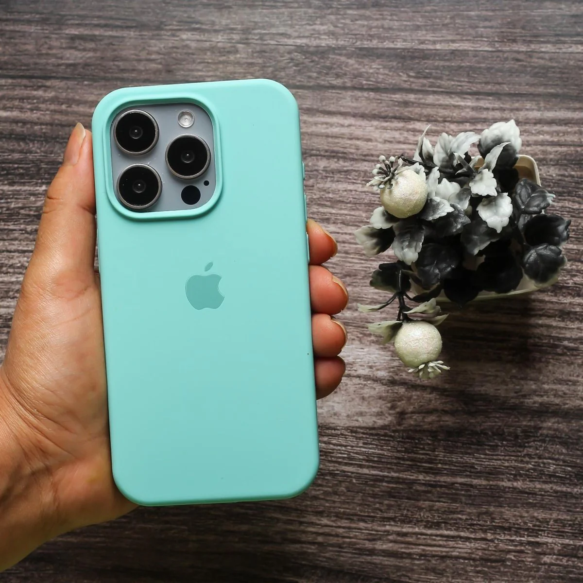 Sea Green Original Silicone case for Apple iphone 15 Pro Max