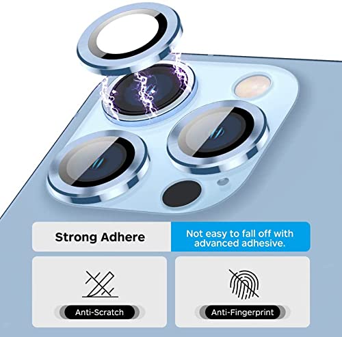Sierra Blue Metallic camera ring lens guard for Apple iphone 14 Plus - Image 2