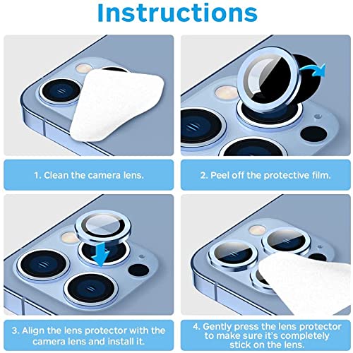 Sierra Blue Metallic camera ring lens guard for Apple iphone 14 Plus - Image 5